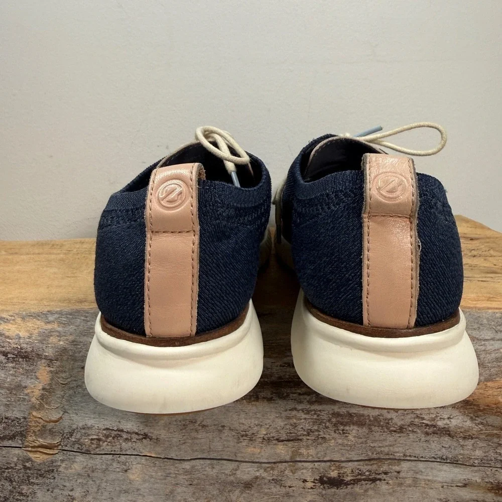 Cole Haan Zerogrand Stitchlite Men Navy Knit Oxford Shoes 8.5 Dress Sneaker